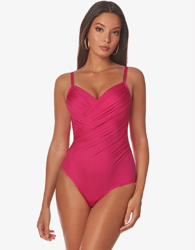 Ceylan Underwired Wrap Swimsuit - Pink