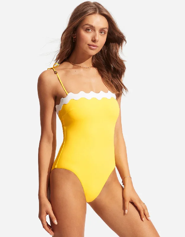 Gia Ric Rac Bandeau Swimsuit - Citron