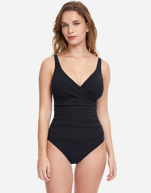 Profile Tutti Frutti V Neck Swimsuit - Black