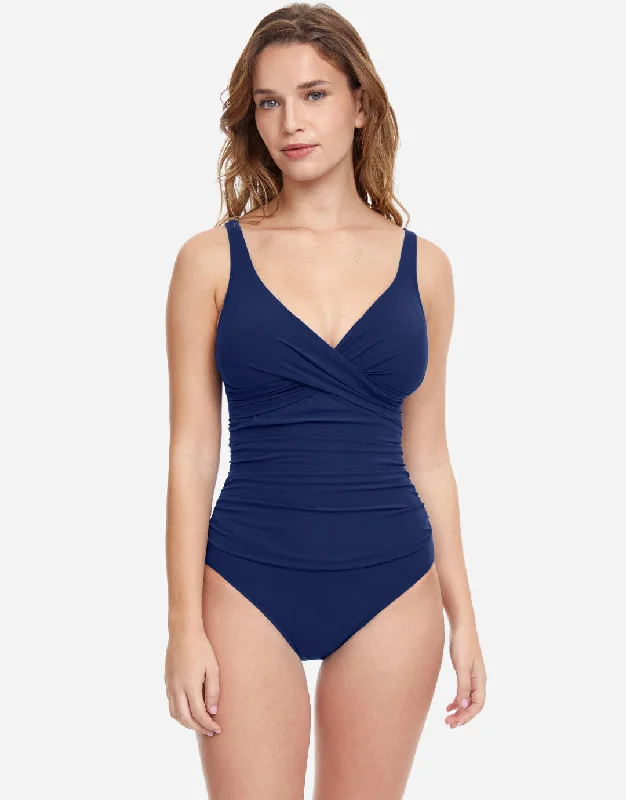 Profile Tutti Frutti V Neck Swimsuit - Navy